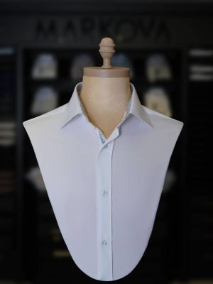 پیراهن قاپک افسری سفید مارکووا مدل P16 طرح دوم