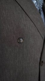 کت تک لينن دبل برست يقه بليزر نسکافه اي مارکووا B01 - تصویر 5